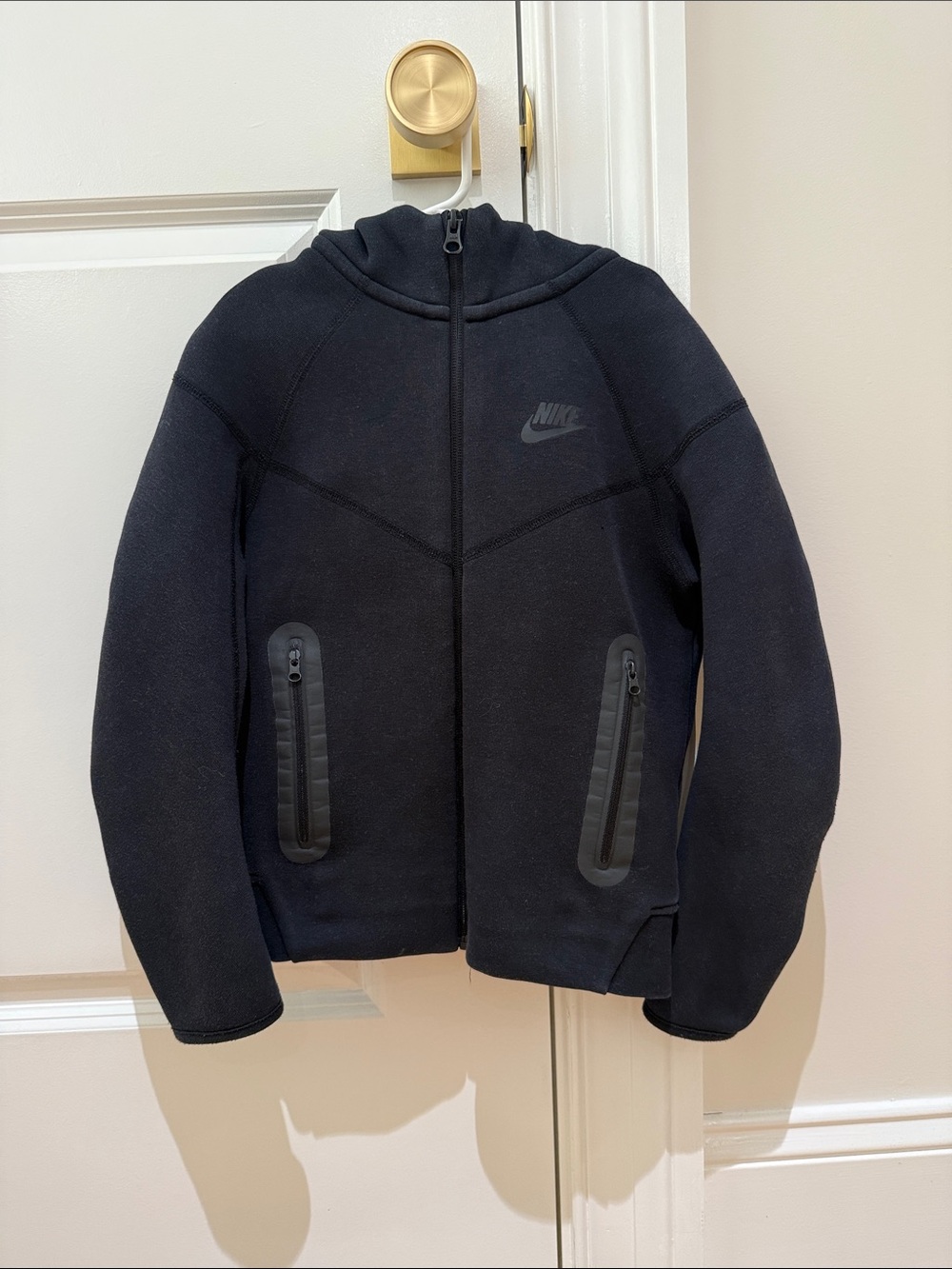 Nike Tech Kids Black Hooded Full-Zip Sweatshirt
